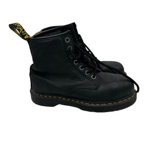 Doc Martens Dr. Marten Black Leather Steel Toe Combat Boot Size 7M Womens 8.5